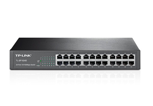 Switch 24 ports 10/100Mbps -gigabit no gestionable -auto-MDI/MDIX -rackeable -TP-Link (TL-SF1024D)